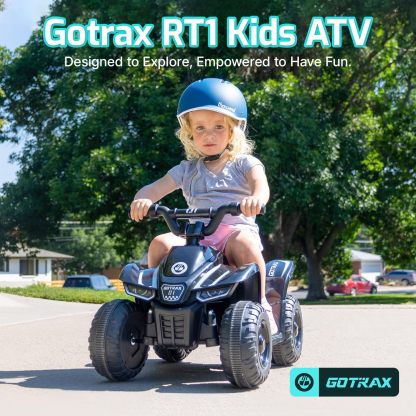 Gotrax RT1 Ride on Toys for Toddlers 1.5-4, Safe 12V Lead-acid Battery up to 80 Minutes, Forward/Reverse 2 Gears, Max 1.5MPH Speed&8" Big Tire, Electric Vehicle ATV Car Best Gift for Age1.5–4 Boy Girl