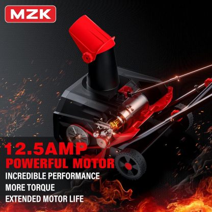 MZK 15.9-Inch Electric Walk-Behind Snow Blower with 20ft Throwing Distance, Electric Snow Blower with 13-Amp Motor,Directional Chute Control, Black