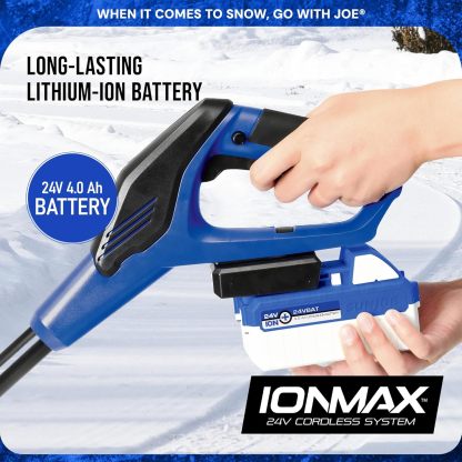 Snow Joe 24V Cordless Electric Snow Shovel Kit w/ Cover & Scraper, 13" Clearing Path, 400W Motor - Heavy-Duty Snow & Ice Removal for Driveway & Walkway, 24V-SS13-TV1