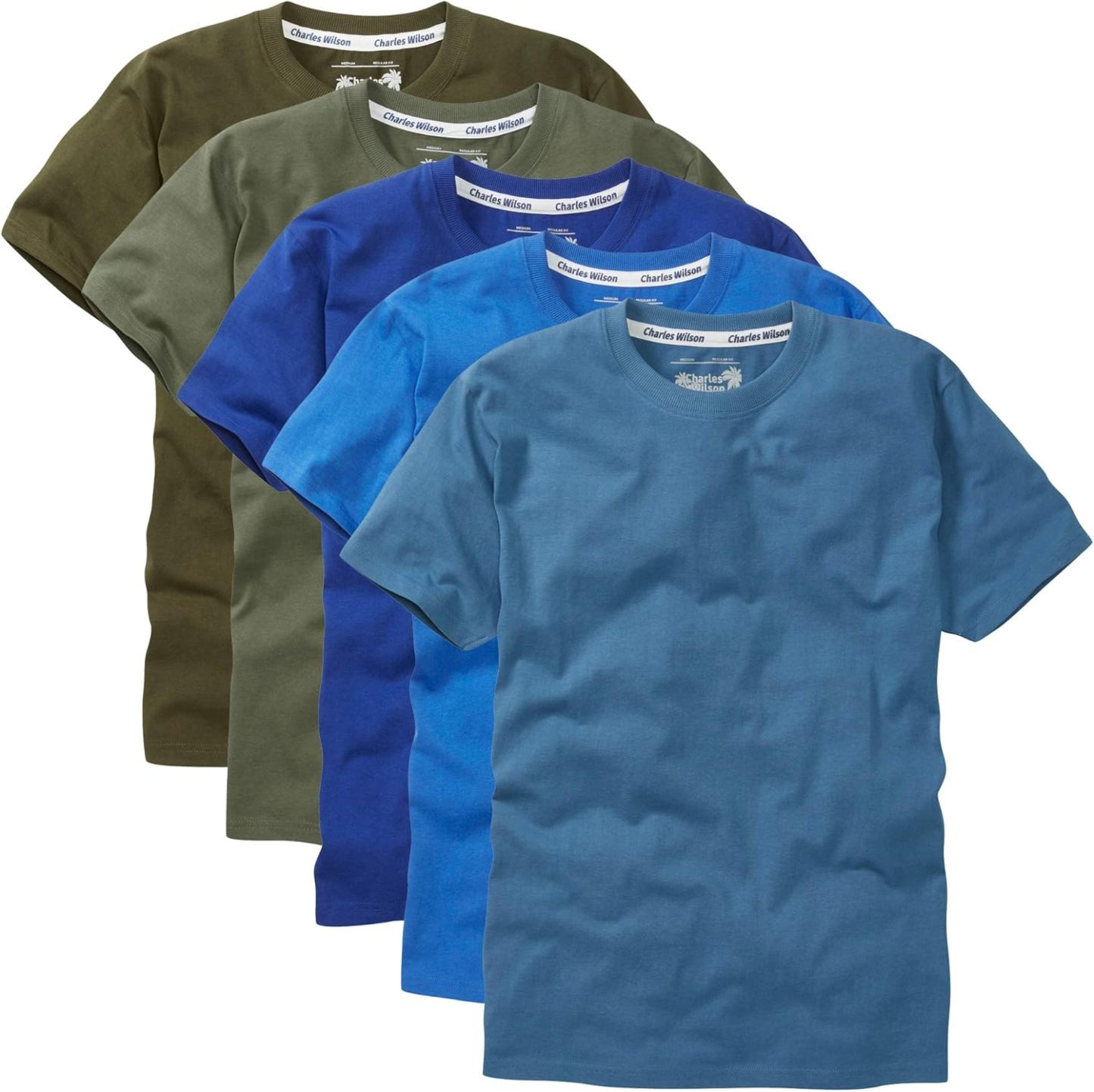 Charles Wilson Men's 5 Pack Crew Neck T-Shirt