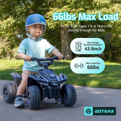 Gotrax RT1 Ride on Toys for Toddlers 1.5-4, Safe 12V Lead-acid Battery up to 80 Minutes, Forward/Reverse 2 Gears, Max 1.5MPH Speed&8" Big Tire, Electric Vehicle ATV Car Best Gift for Age1.5–4 Boy Girl
