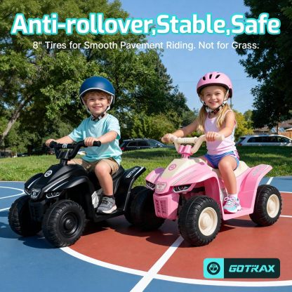 Gotrax RT1 Ride on Toys for Toddlers 1.5-4, Safe 12V Lead-acid Battery up to 80 Minutes, Forward/Reverse 2 Gears, Max 1.5MPH Speed&8" Big Tire, Electric Vehicle ATV Car Best Gift for Age1.5–4 Boy Girl