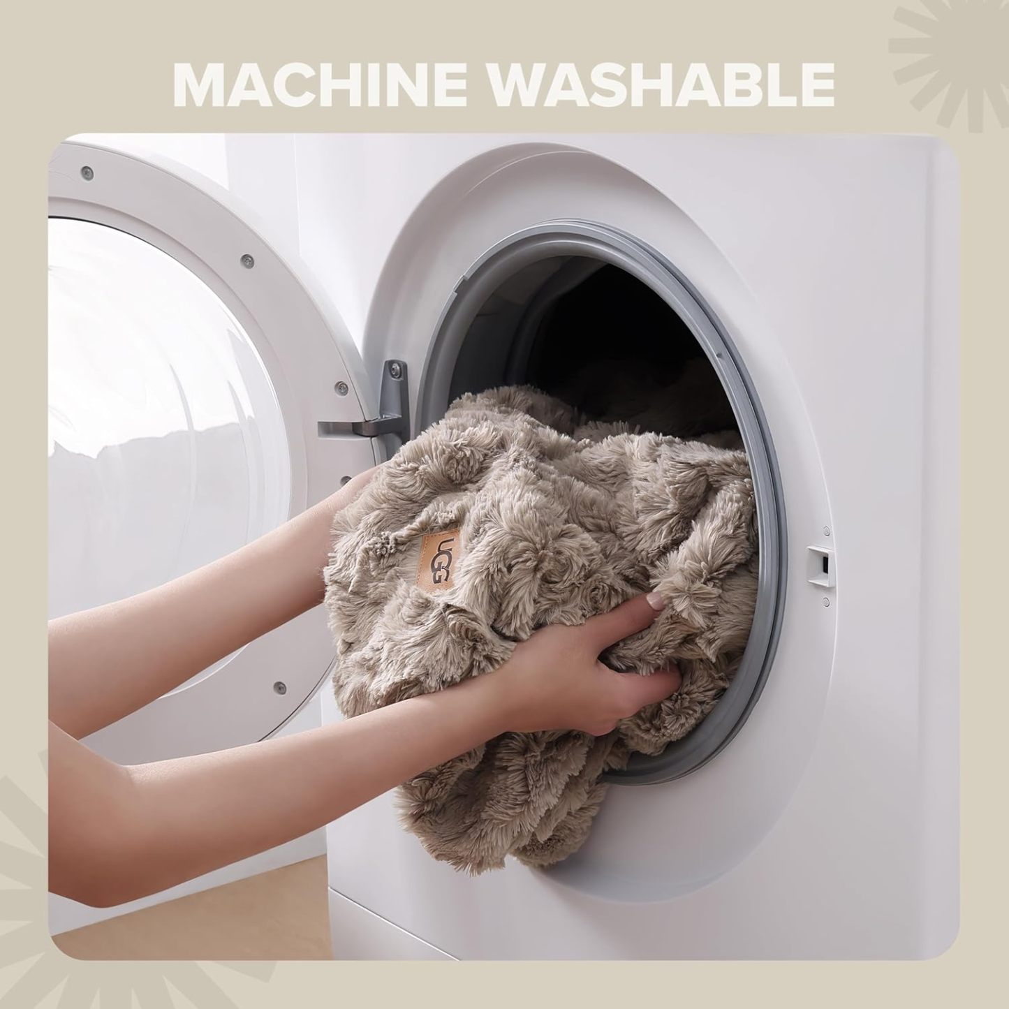 UGG Adalee Faux Fur Throw Blanket Luxury Lightweight Cozy Soft Throw for Couch Bed or Chair Hypoallergenic Machine Washable Double-Sided Fluffy Blanket Home Decor, 50-inch x 70-inch, Seal Grey