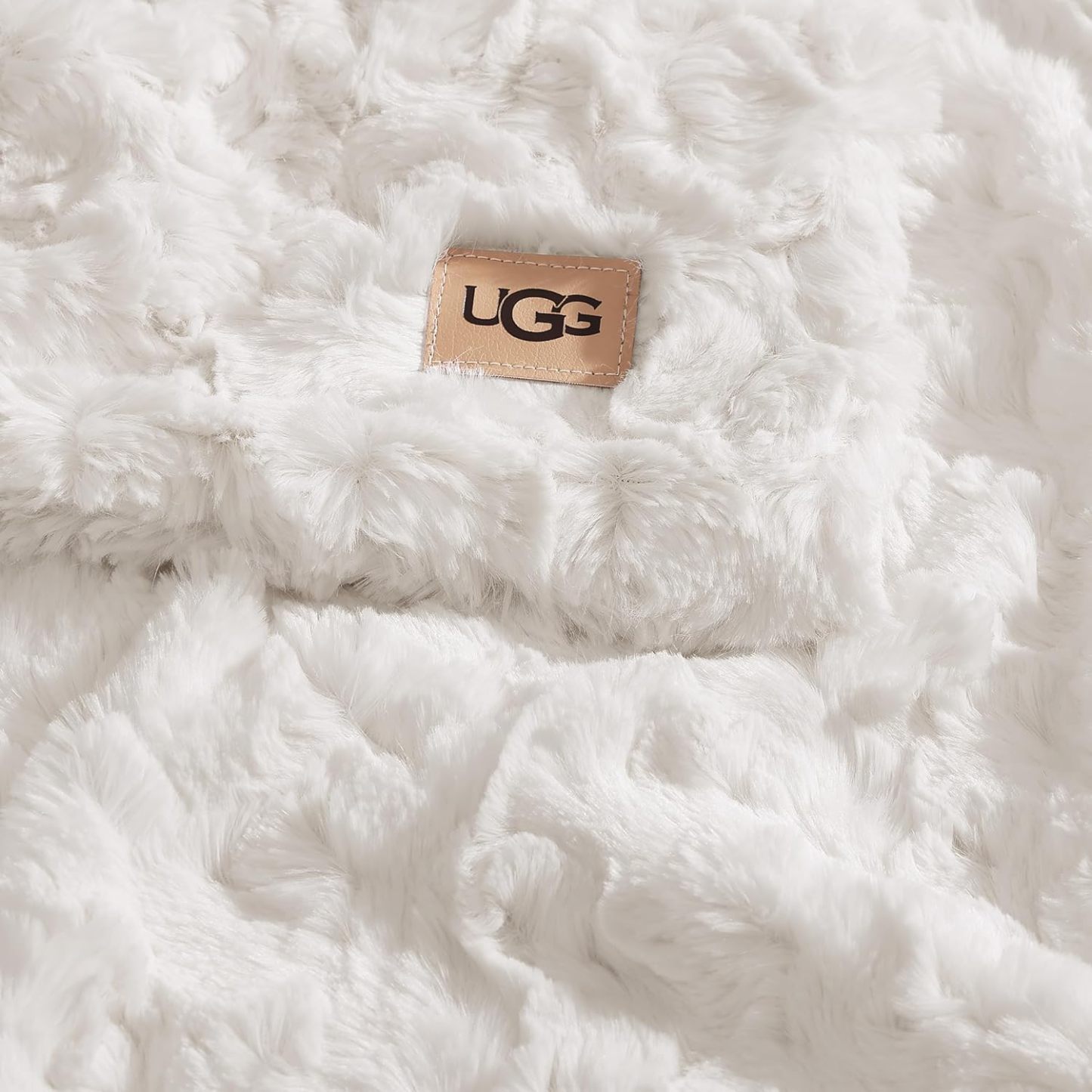 UGG Adalee Faux Fur Throw Blanket Luxury Lightweight Cozy Soft Throw for Couch Bed or Chair Hypoallergenic Machine Washable Double-Sided Fluffy Blanket Home Decor, 50-inch x 70-inch, Seal Grey