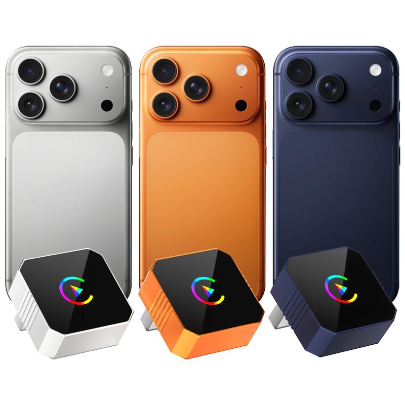 [Christmas Picks with CarPlay] Aimoon Mini Orange Blue Silver Cube Pro  3.0 Wireless CarPlay & Android Auto Adapter 2026– Plug & Play, Fast Auto-Reconnect