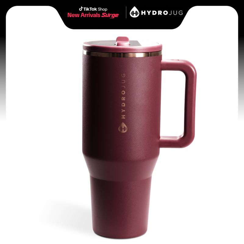 HydroJug Traveler | Leak-Proof Insulated Tumbler with Flip Straw & Cup Holder Fit Flasks Lid
