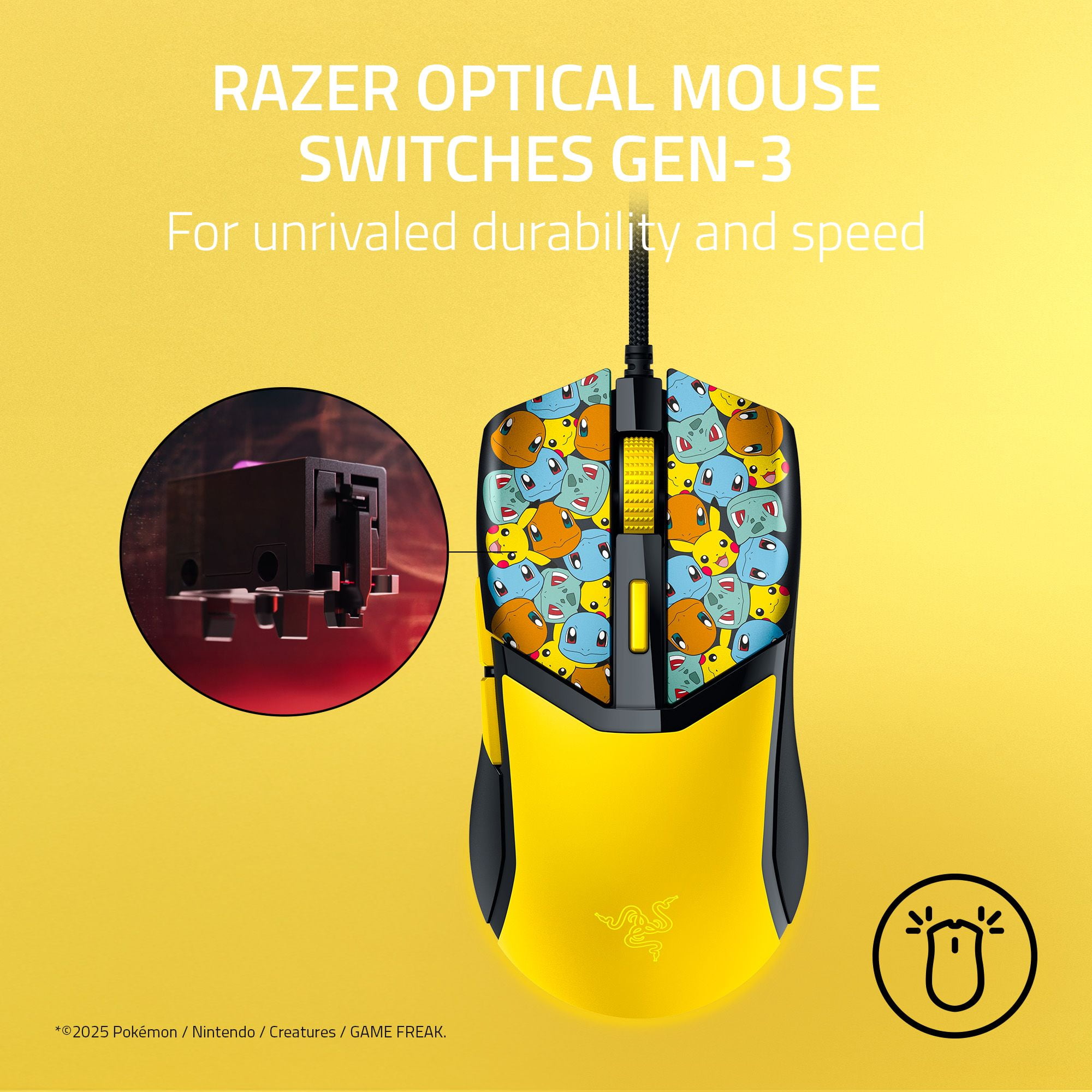 Razer Cobra Lightweight Wired Gaming Mouse with Razer Chroma™ RGB, Pokémon Kanto Starters Edition