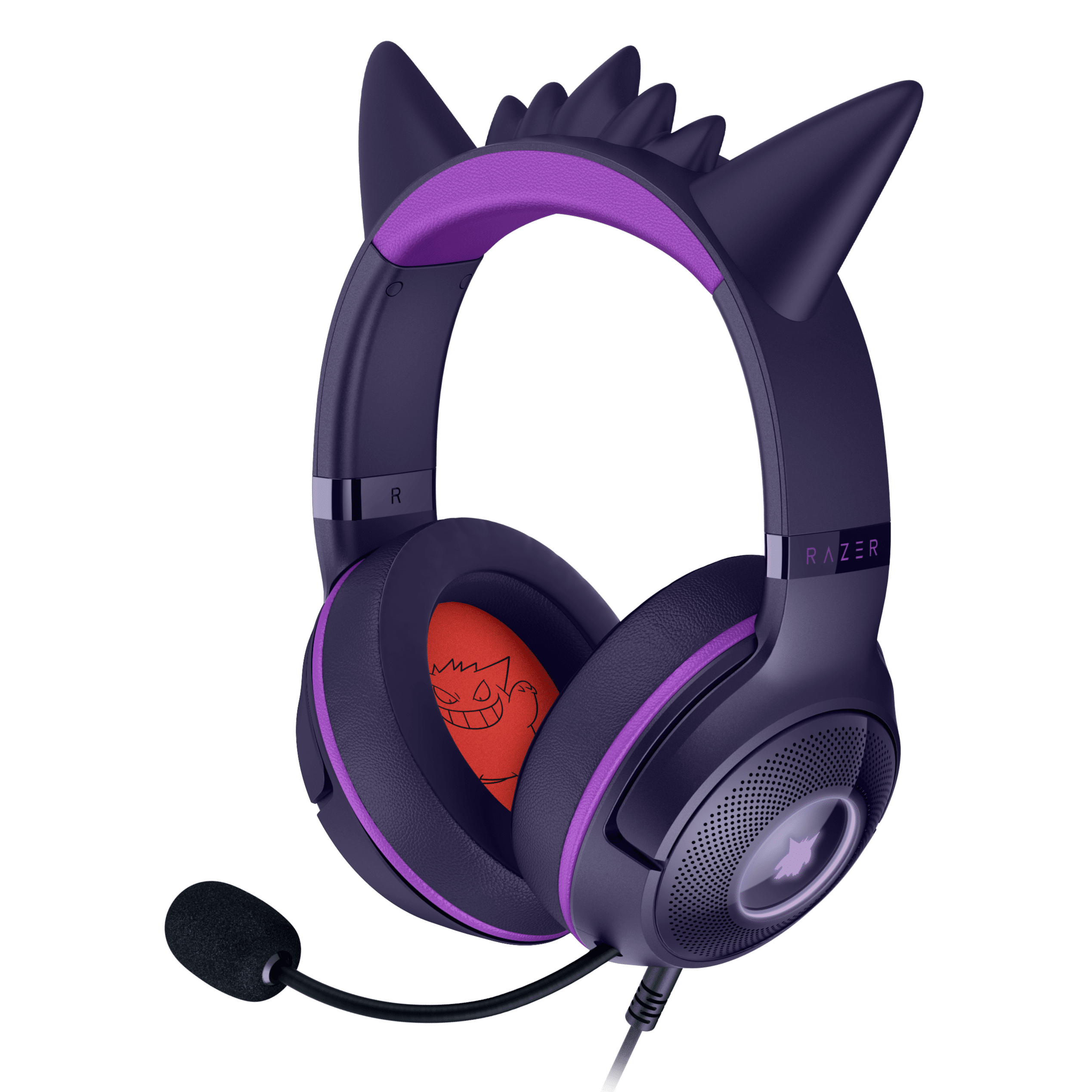 Razer Kraken Kitty V2 USB PC Gaming Headset, Stream Reactive, Pokemon Gengar Edition