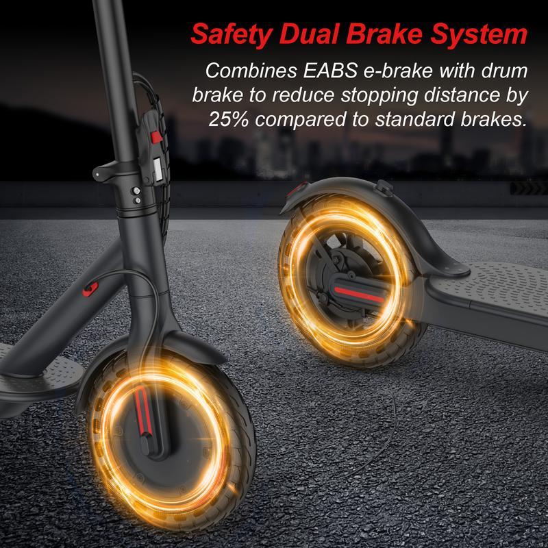 Electric Scooter – 19 MPH Max Speed, with Seat and Luggage Box, 8.5" Honeycomb Solid Tires, 350W Motor, 12 Miles Range, Foldable Design, Dual Braking System & App Control