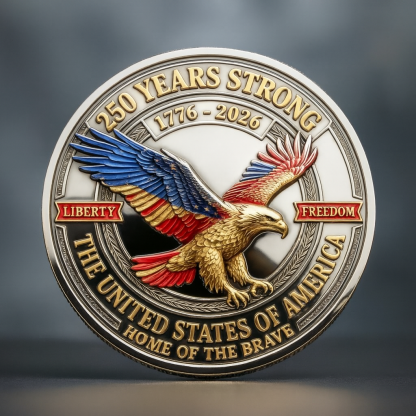 🔥Flash Sale 60% OFF🏆“250 Years Strong” United States Semiquincentennial Commemorative Coin 🦅✨