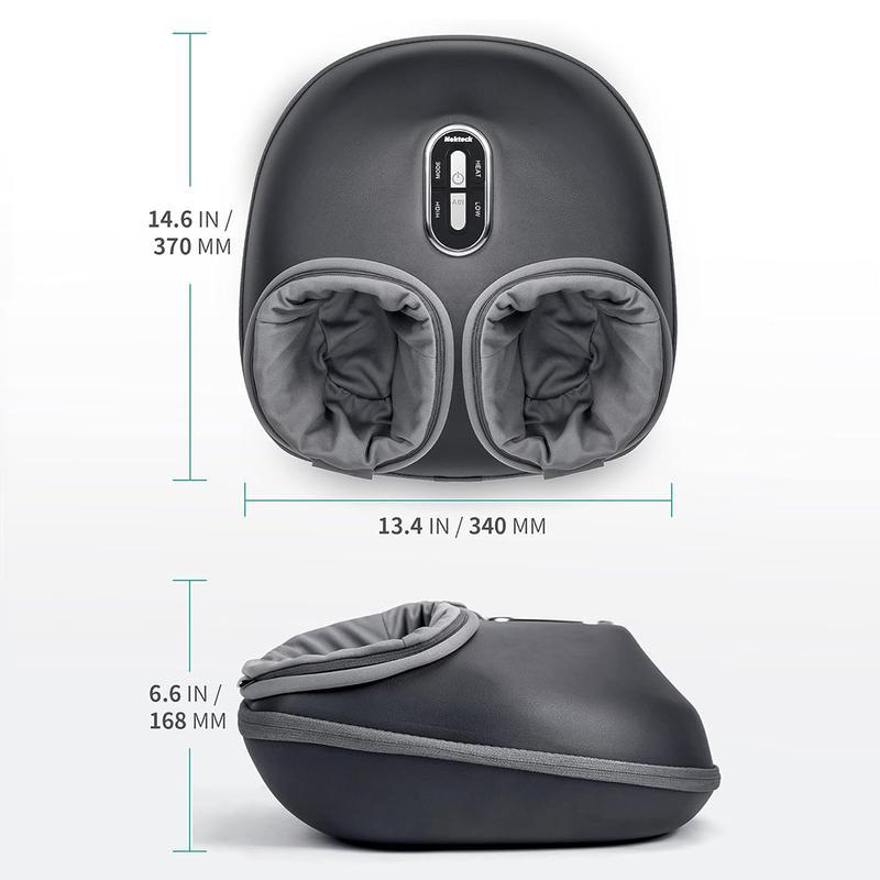 Nekteck Shiatsu Foot Massager Machine with Soothing Heat, Deep Kneading Therapy, Air Compression, Improve Blood Circulation and Foot Wellness Brown