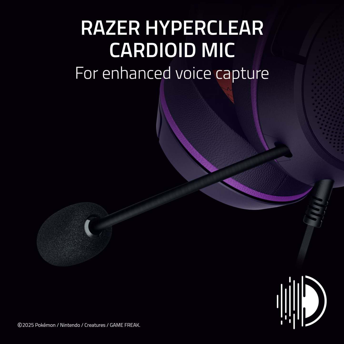 Razer Kraken Kitty V2 USB PC Gaming Headset, Stream Reactive, Pokemon Gengar Edition