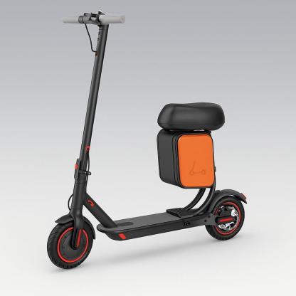 Electric Scooter – 19 MPH Max Speed, with Seat and Luggage Box, 8.5" Honeycomb Solid Tires, 350W Motor, 12 Miles Range, Foldable Design, Dual Braking System & App Control