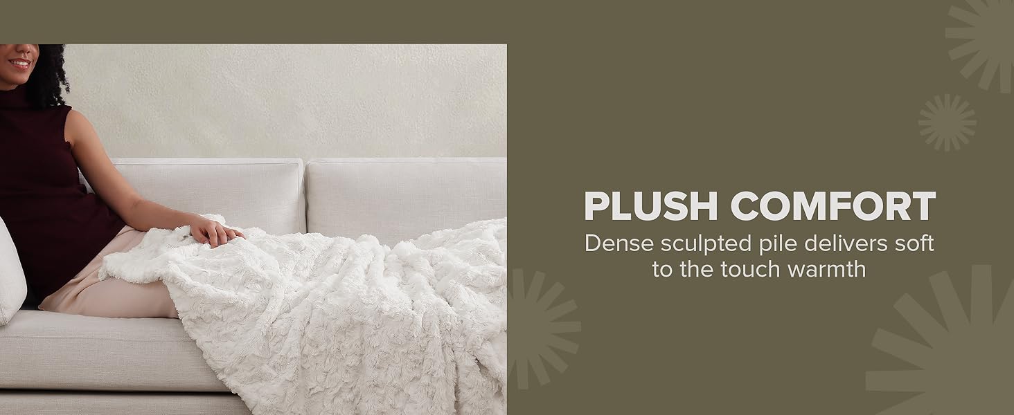 Faux fur throw blanket