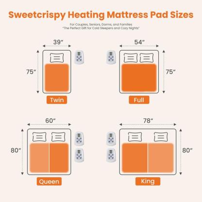 【NEW YEAR DEAL】Heated Mattress Pad – Quilted Electric Bed Warmer with 12 Heat Settings, 10‑Hour Auto Shut‑Off, Machine Washable,White