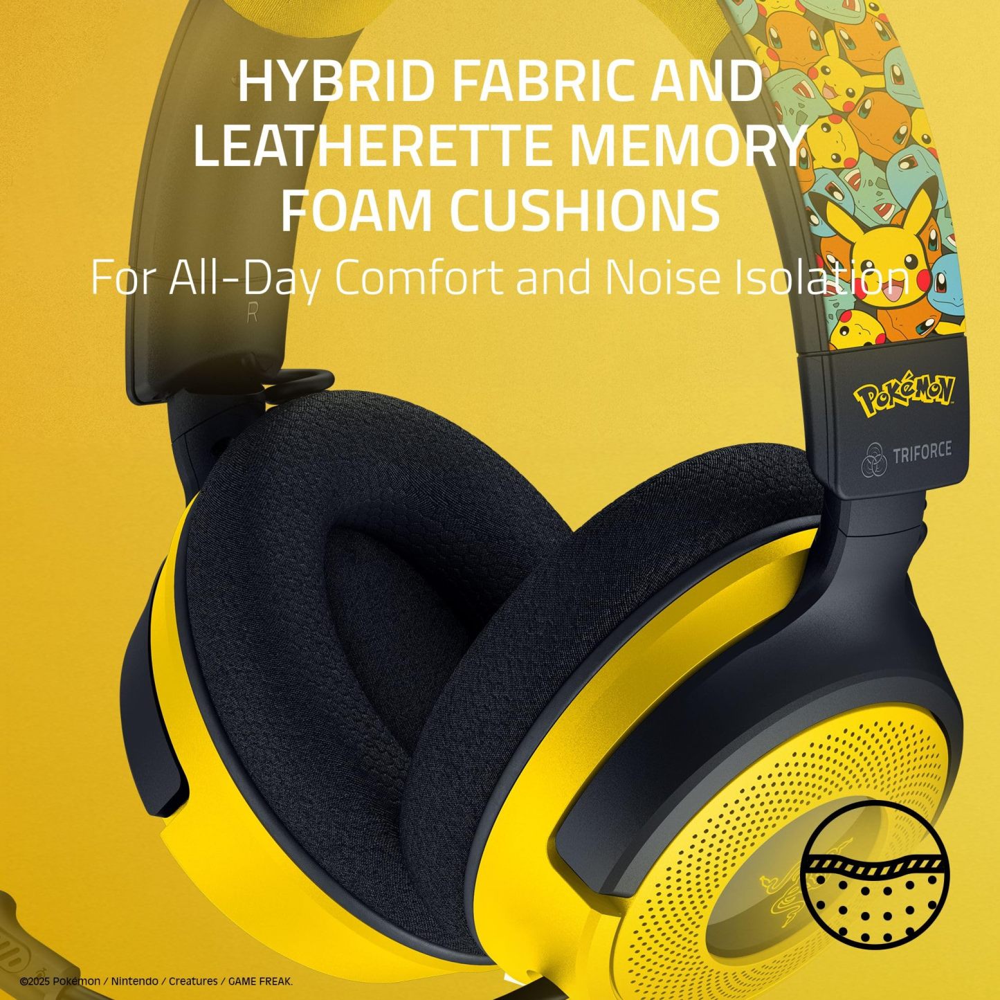 Razer Kraken V4 X Wired Gaming Headset: 40 mm Drivers - Cardioid Mic - Memory Foam Cushions - Chroma RGB Lighting - Type C & Type A Cable - for PC, Mac, PS5, Nintendo Switch - Pokémon Edition