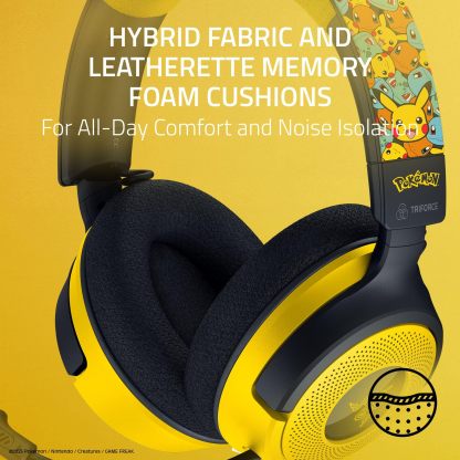 Razer Kraken V4 X Wired Gaming Headset: 40 mm Drivers - Cardioid Mic - Memory Foam Cushions - Chroma RGB Lighting - Type C & Type A Cable - for PC, Mac, PS5, Nintendo Switch - Pokémon Edition