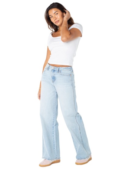 Celebrity Pink Women's and Women's Plus Baggy Wide Leg Jeans, Sizes 1-24