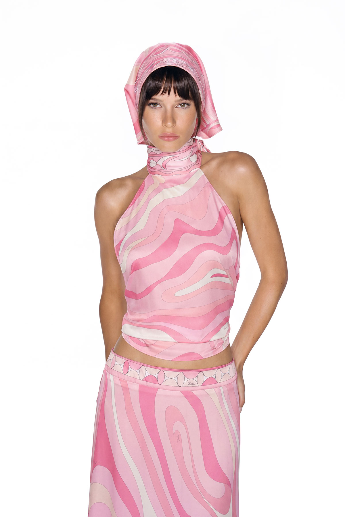 Hardmod Print Split There Piece Skirt Set