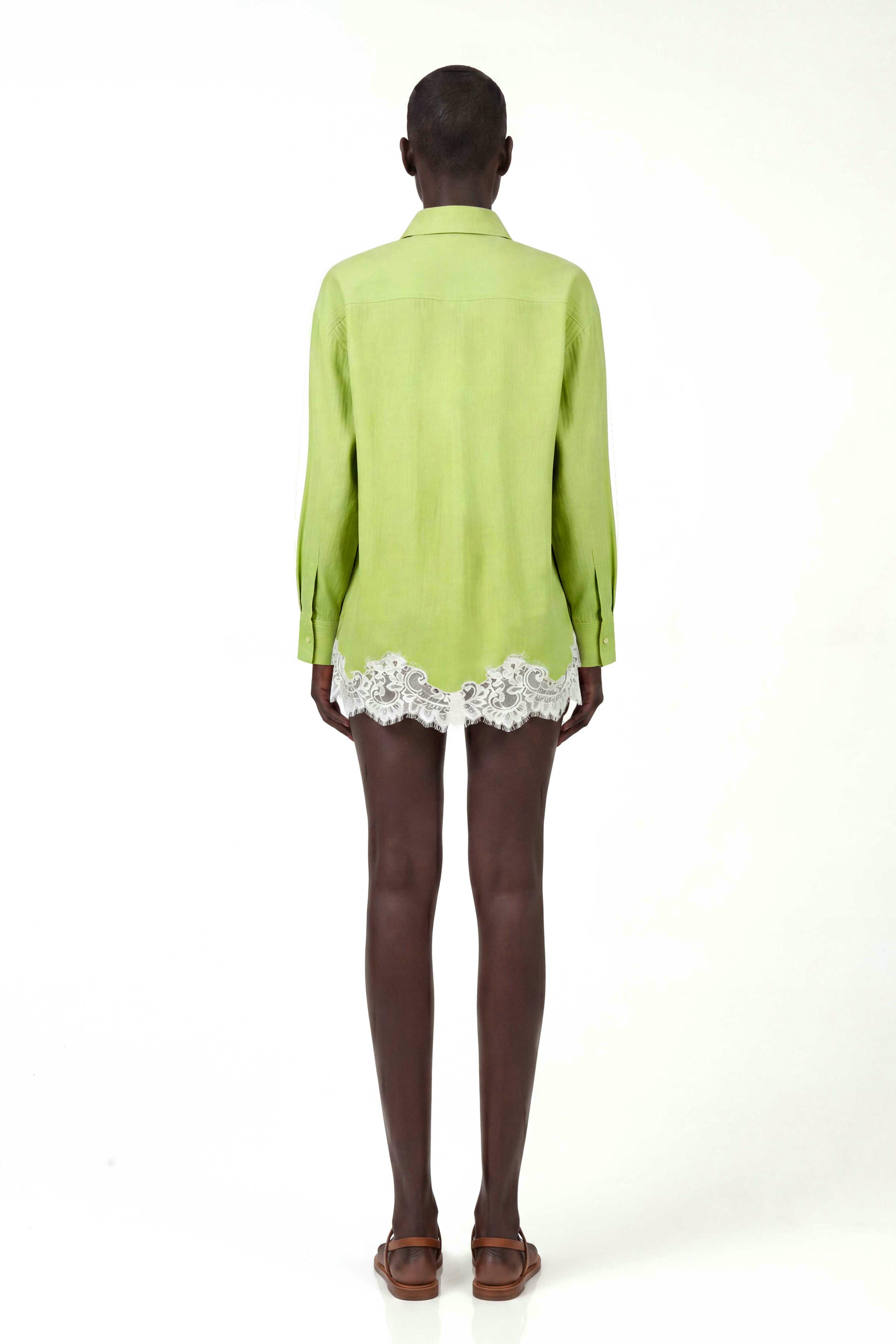 Fouzia Lace Shorts Set In Green