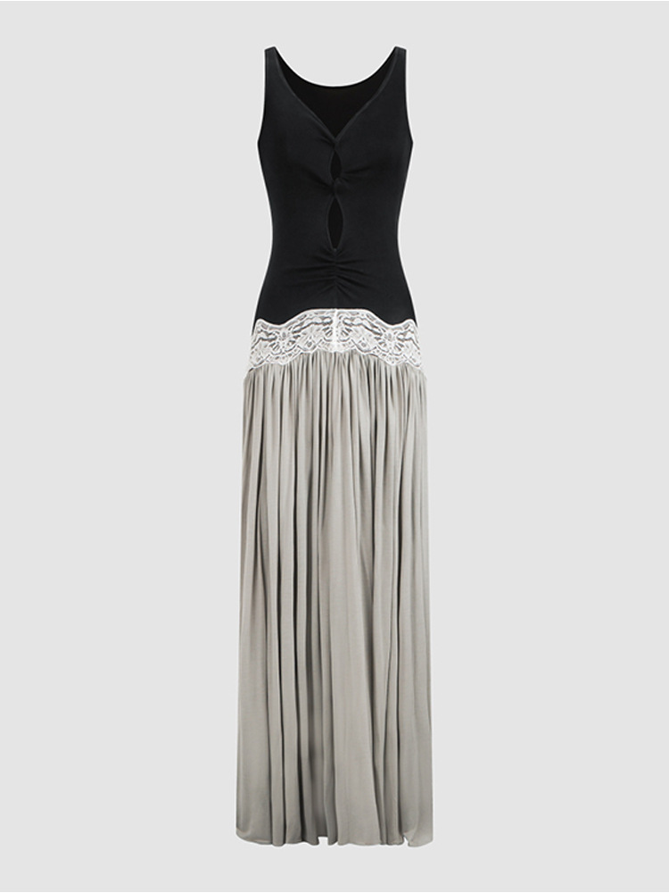 Jayadeva Cutout Lace Ruch Maxi Dress