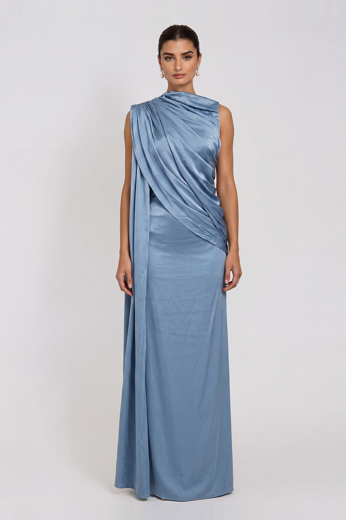 Flick Sleeveless Ruch Fringe Maxi Dress