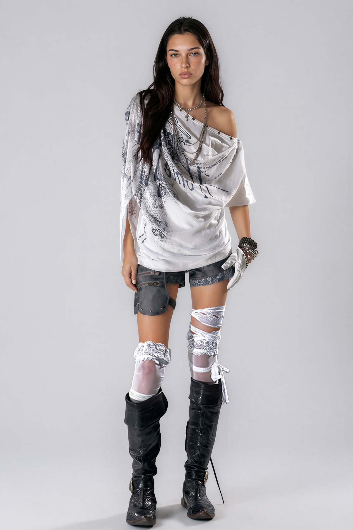 Kaleem Asymmetric Print Top