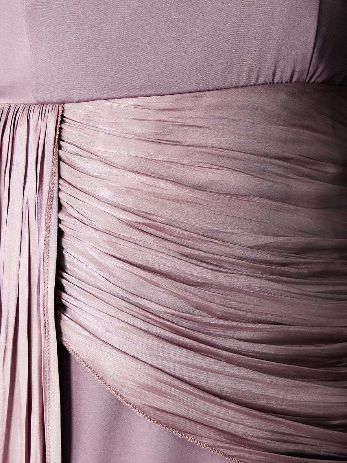 Edijs Asymmetric Ruch Fringe Maxi Dress