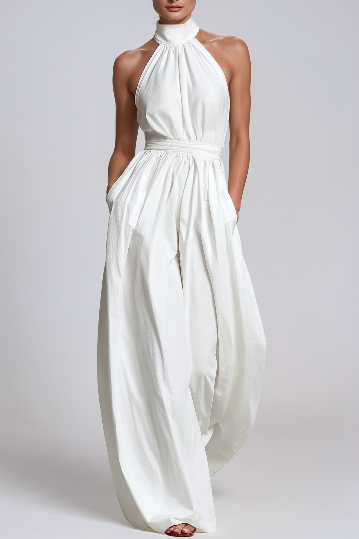 Hermanus Halter Neck Ruch Baggy Jumpsuit