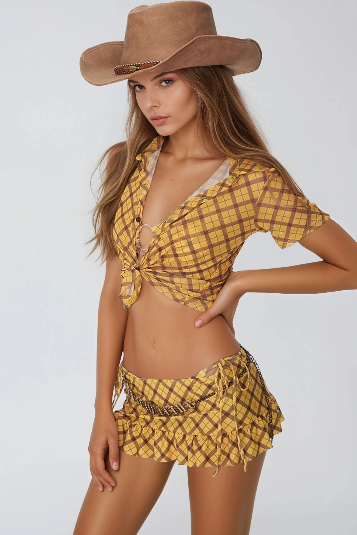 Herta Grid Four Piece Swimwear 