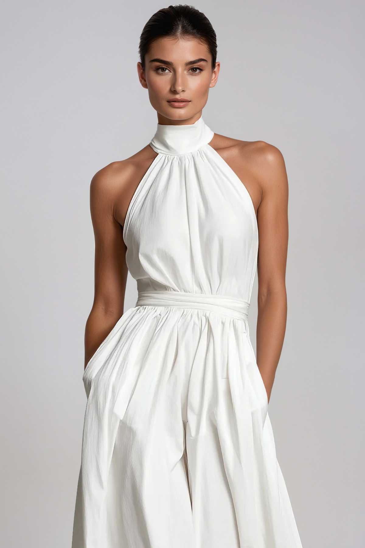 Hermanus Halter Neck Ruch Baggy Jumpsuit