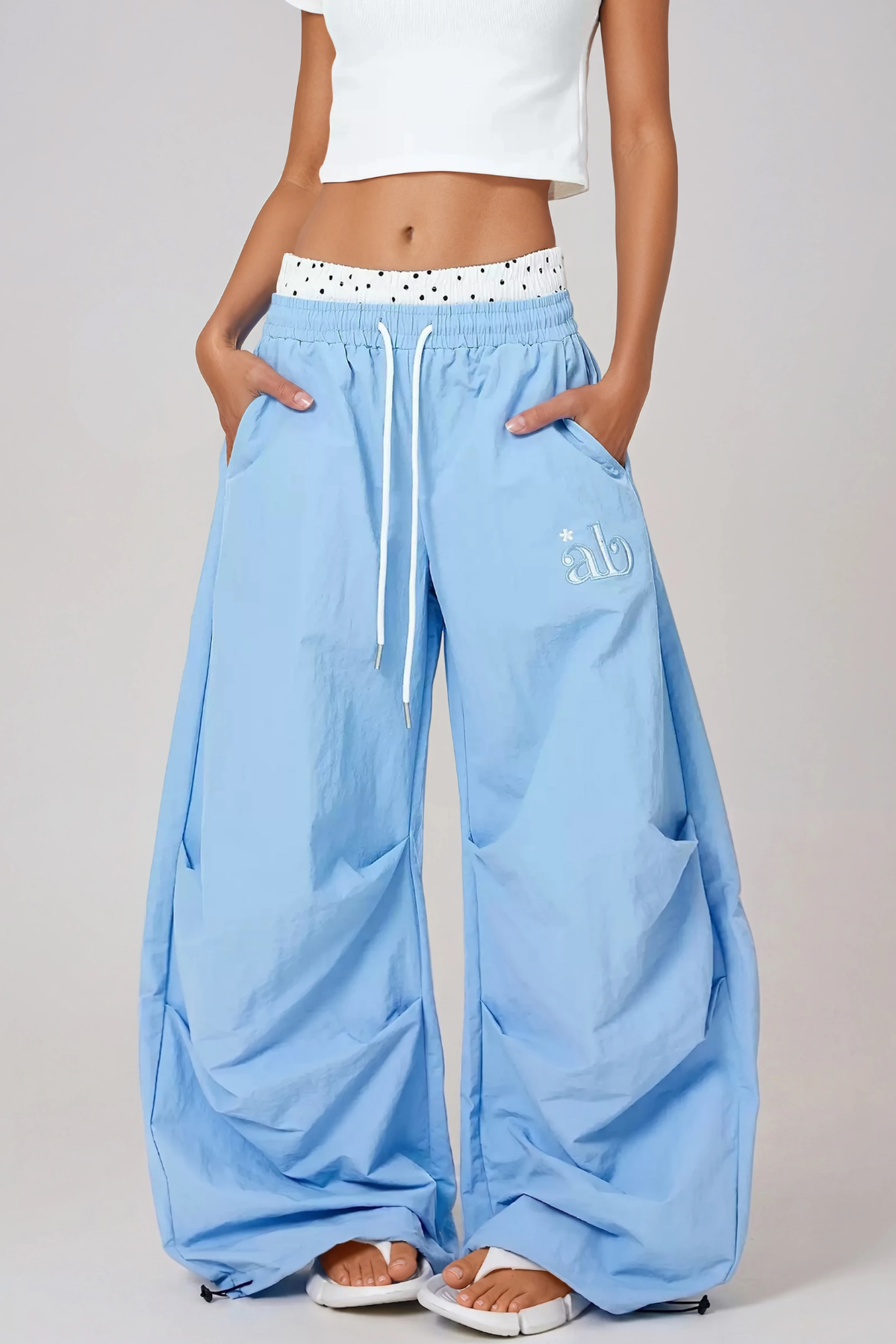 Hamisi Dot Ruch Baggy Pants