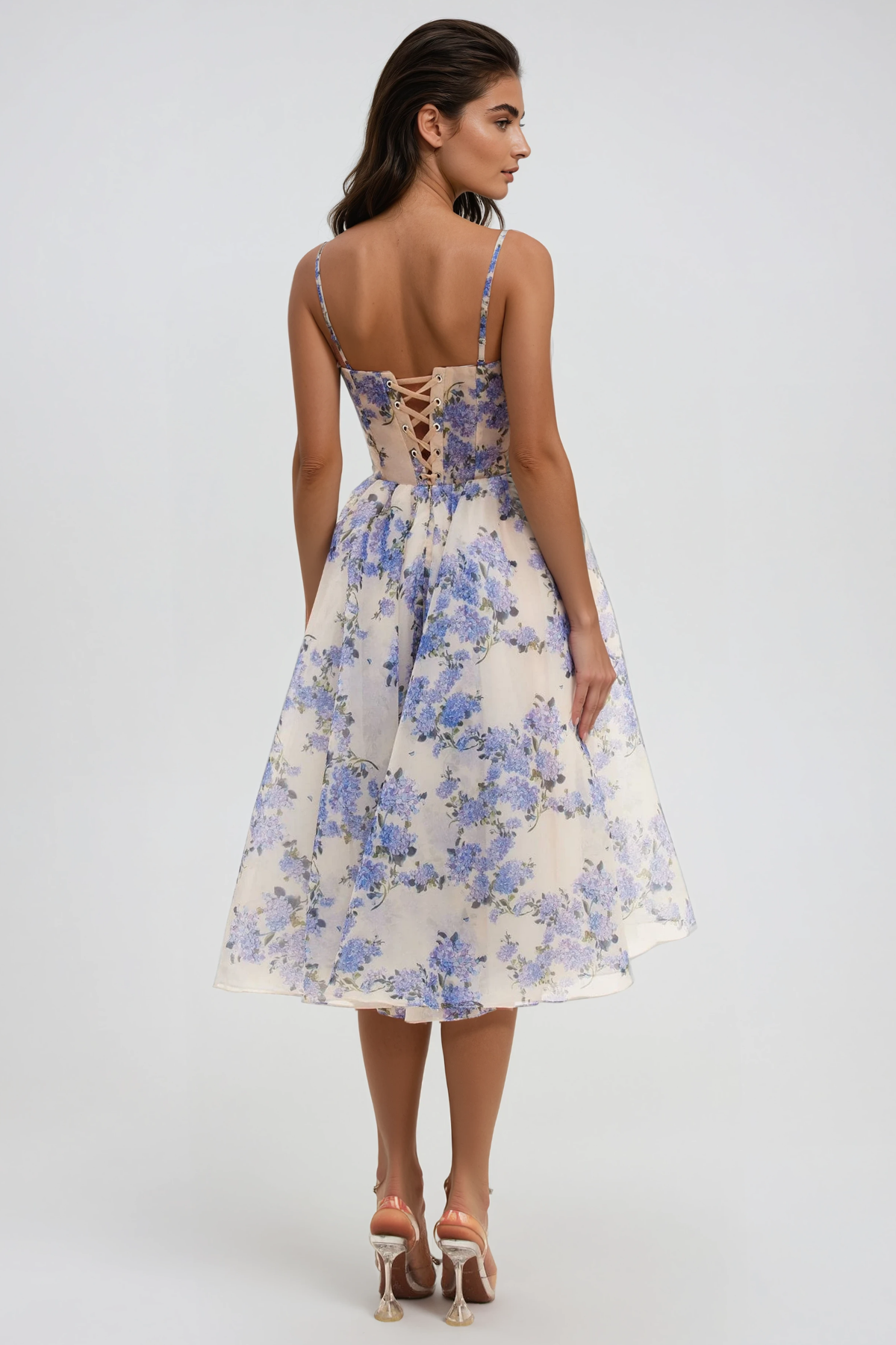  Ferdous Spaghetti Floral Midi Dress