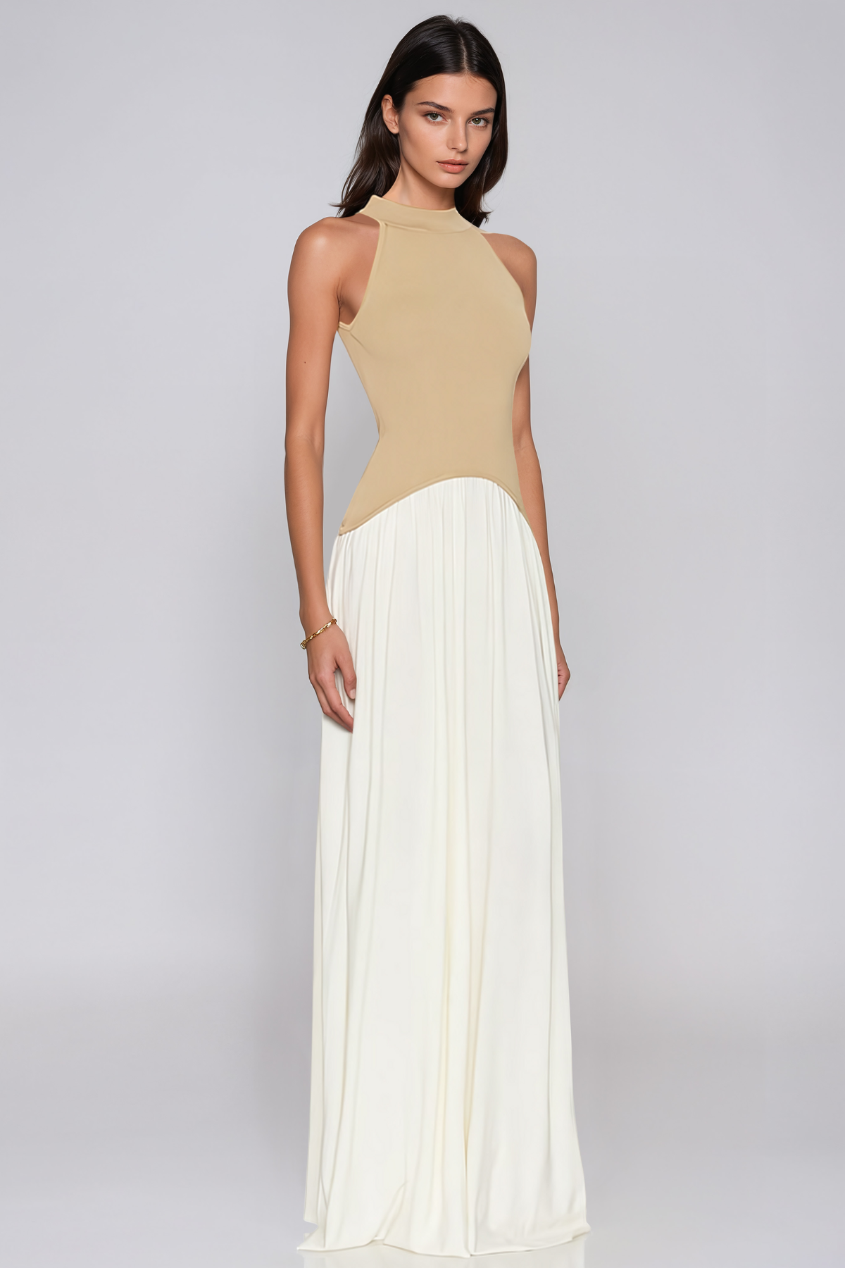 Jazmin Sleeveless Ruch Maxi Dress