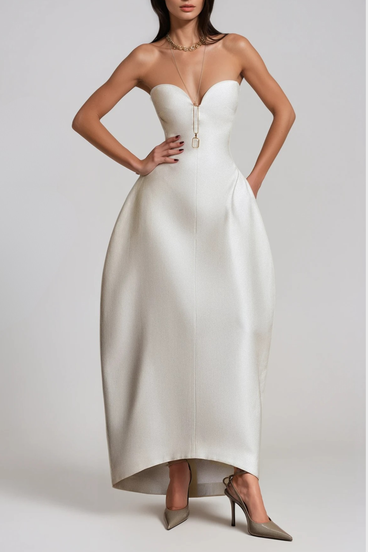 Girisha Strapless Satin Maxi Dress