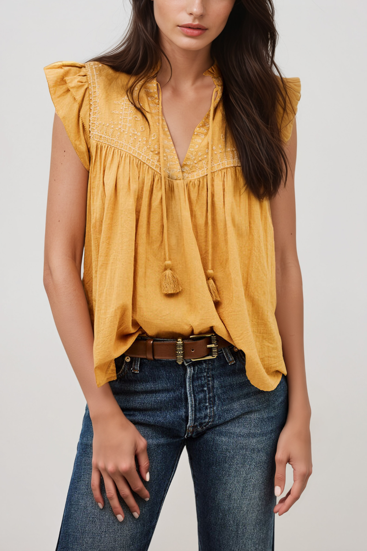Hermogenes Ruch Embroidered Top In Yellow