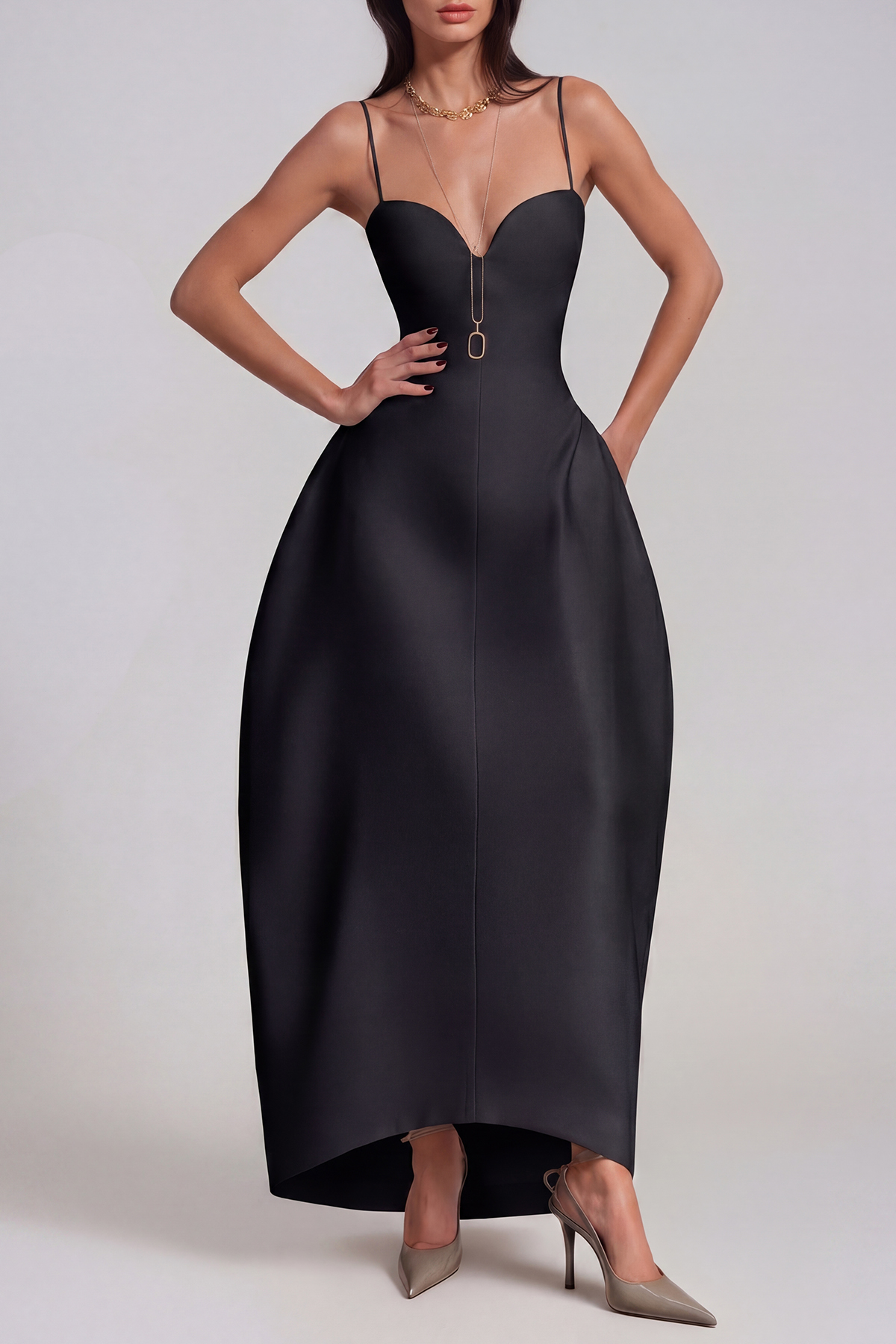 Girisha Stain Maxi Dress In Black