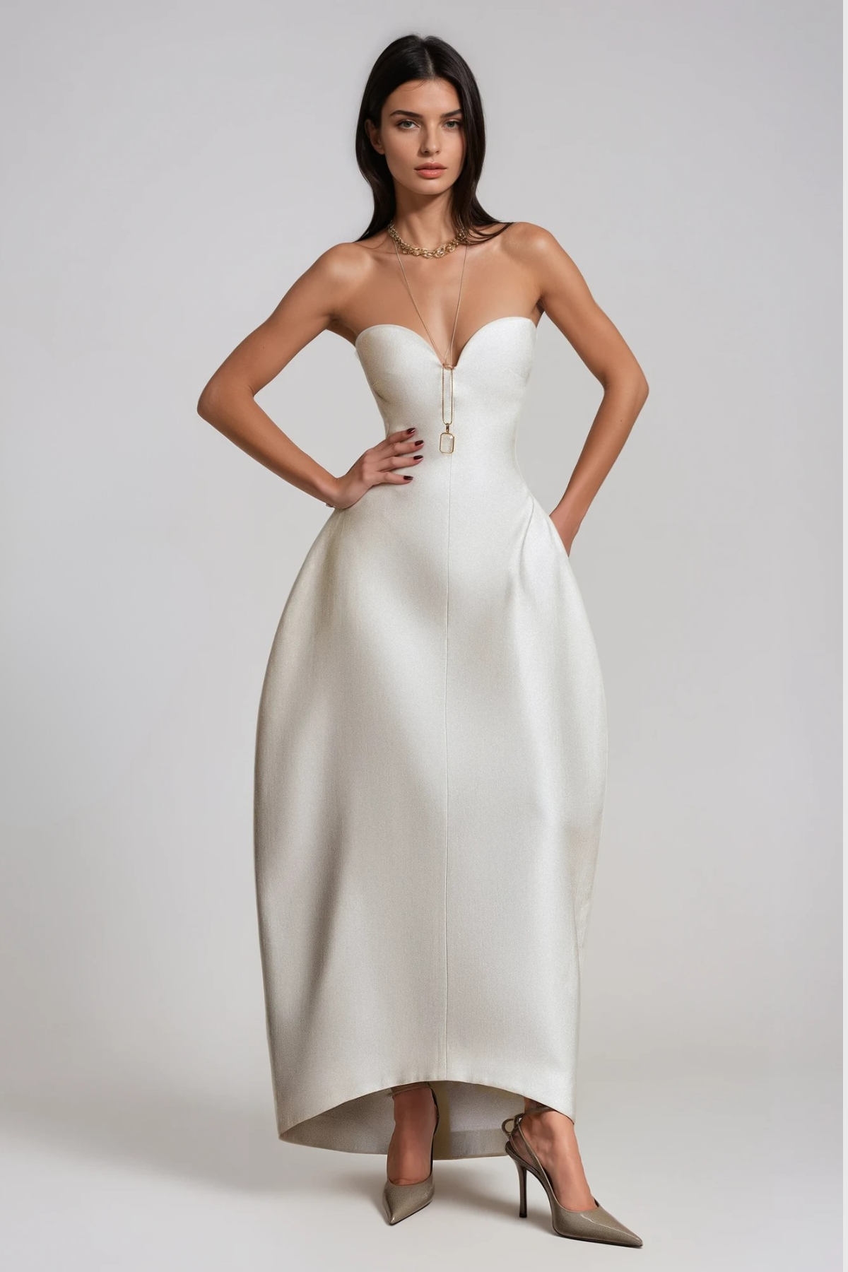 Girisha Strapless Satin Maxi Dress