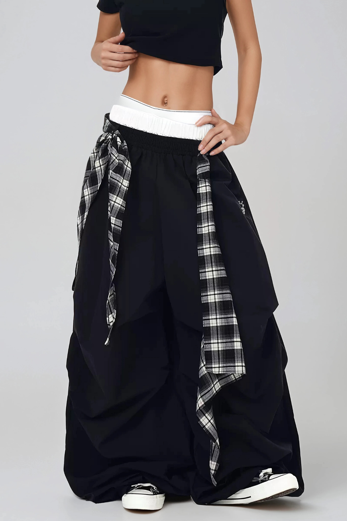Hamish Grid Wide Leg Pants