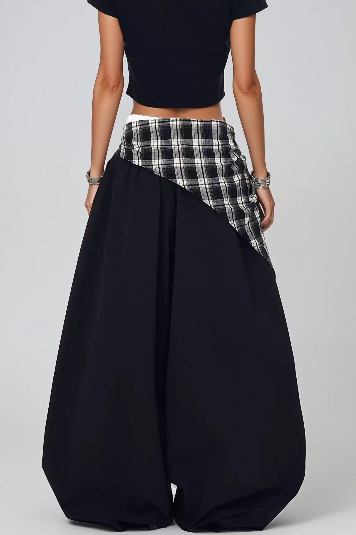 Hamish Grid Wide Leg Pants