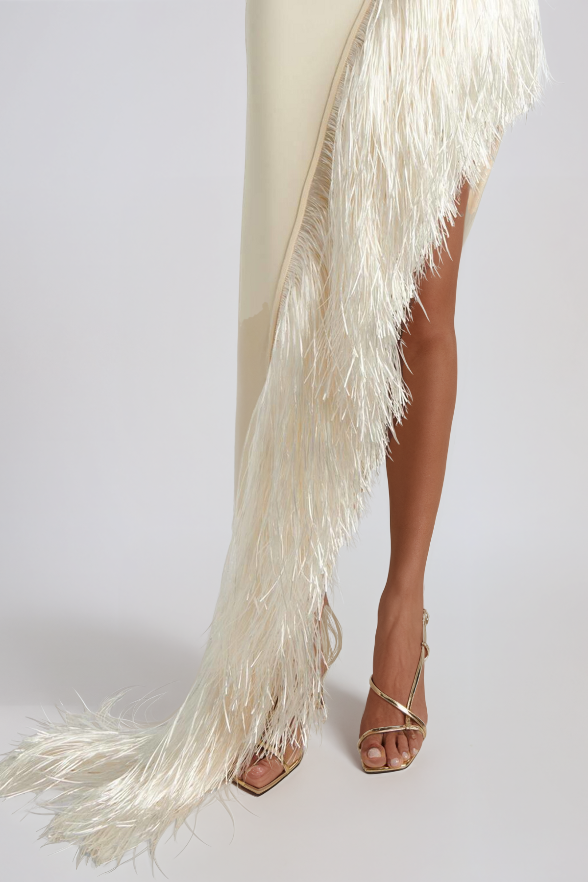 Feyz Asymmetric Fringe Maxi Dress