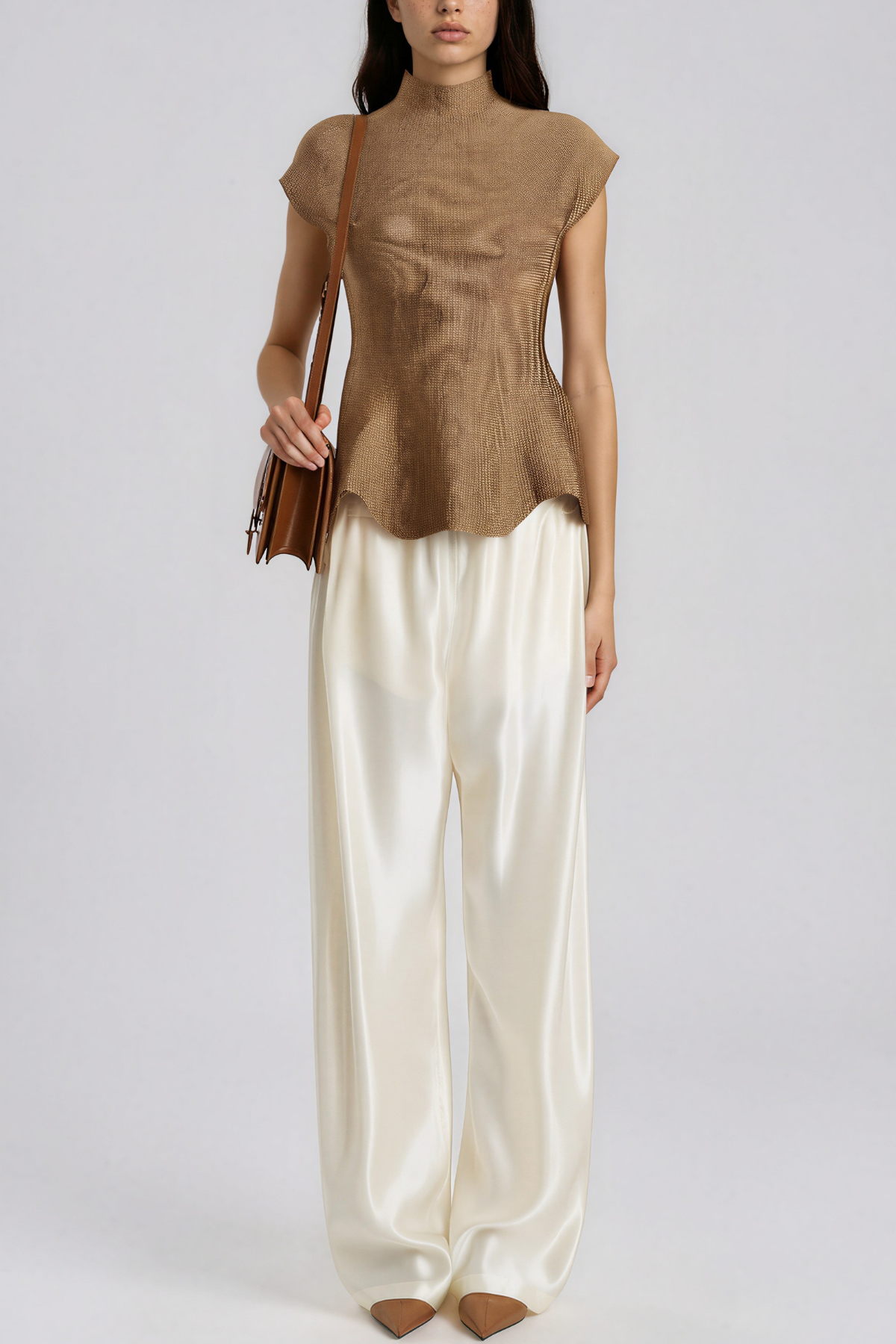 Haraldur Knit Mock Neck Peplum Top