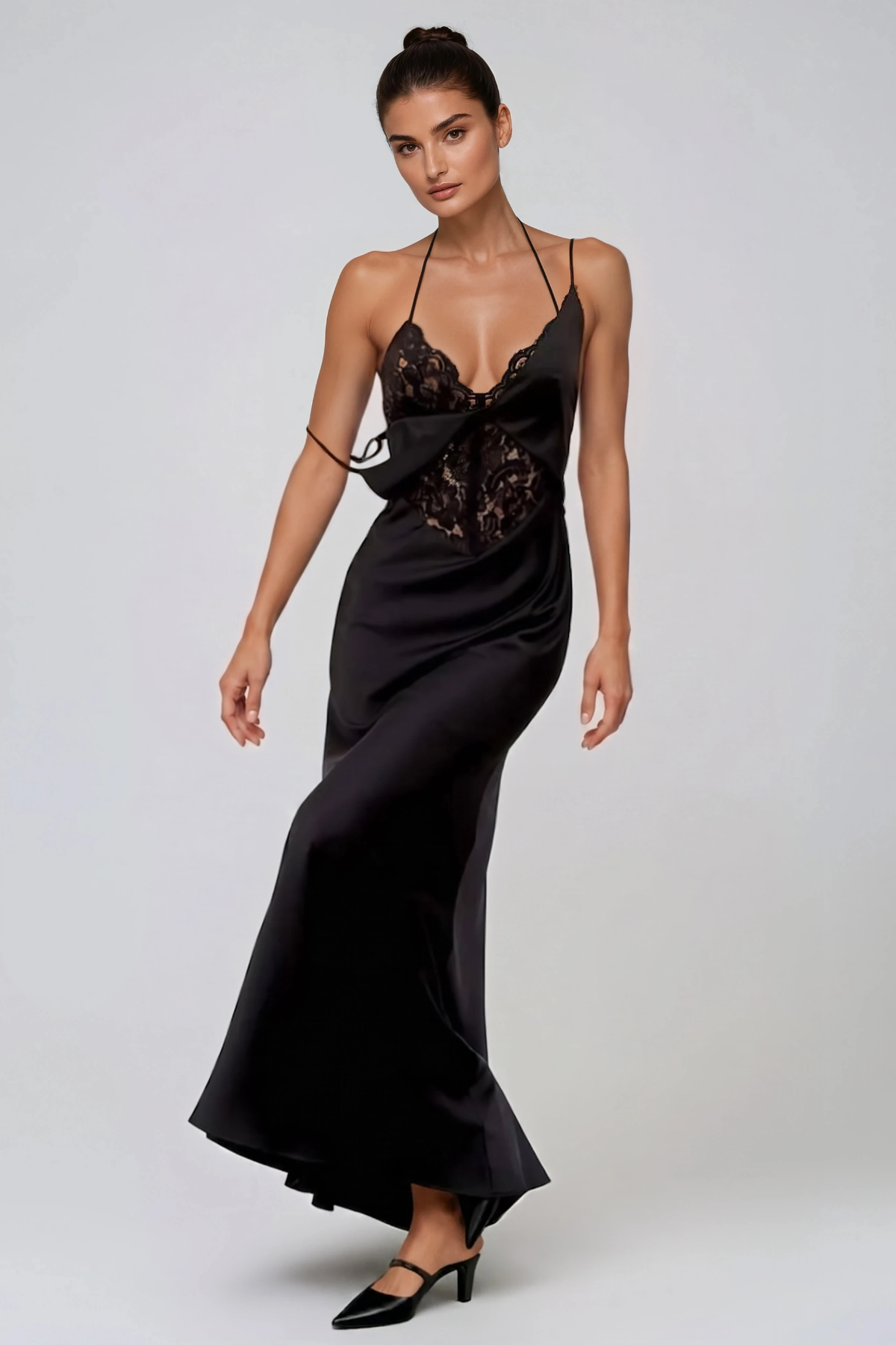 Hameed Backless Lace Maxi Dress