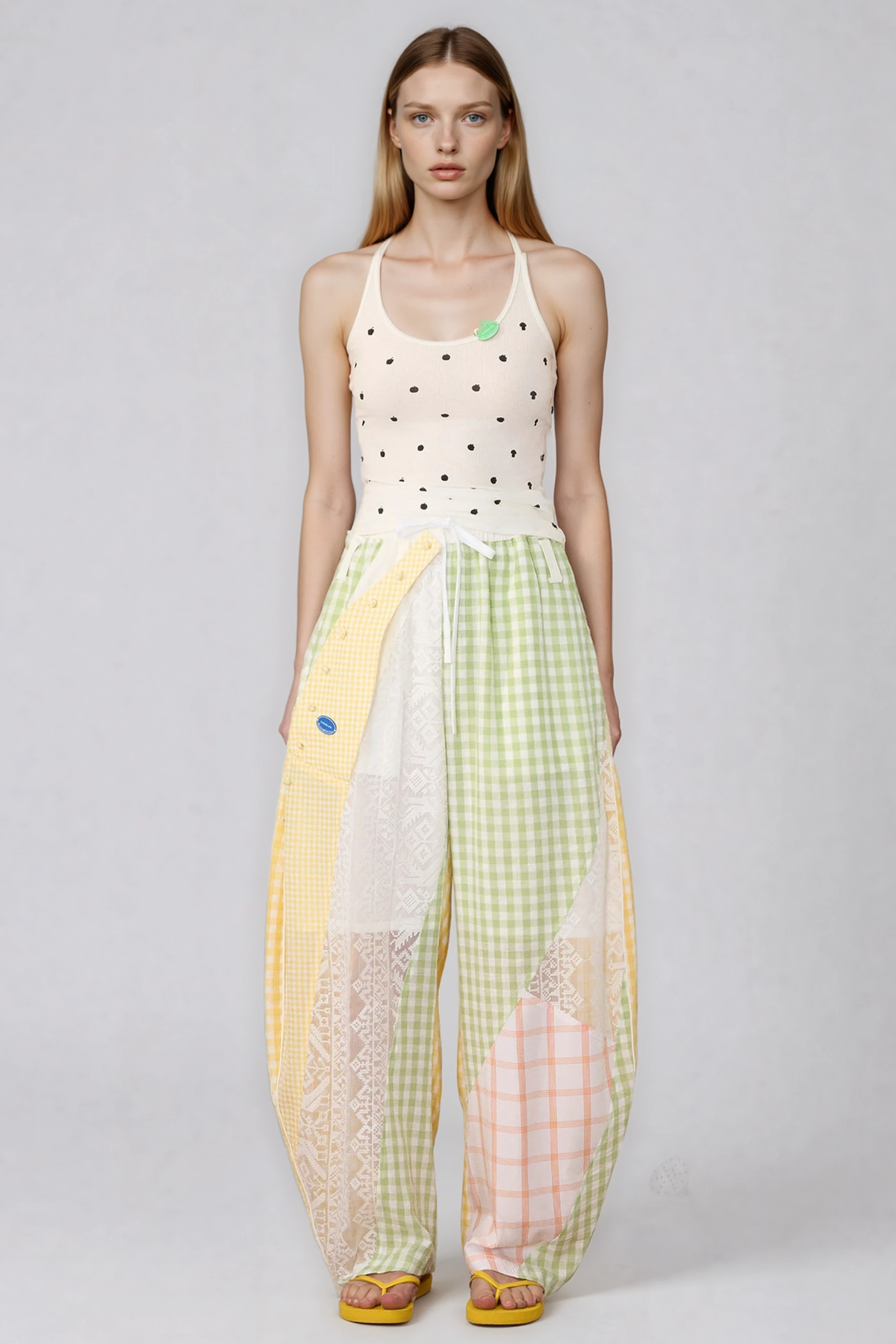 Henrikki Grid Patchwork Pants