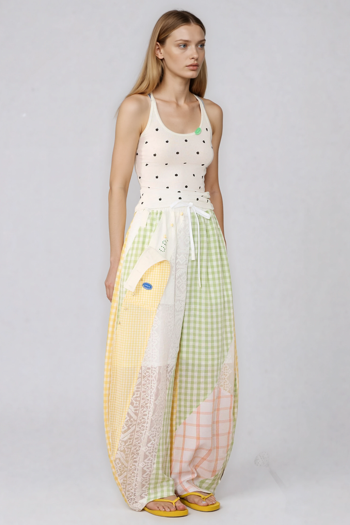 Henrikki Grid Patchwork Pants