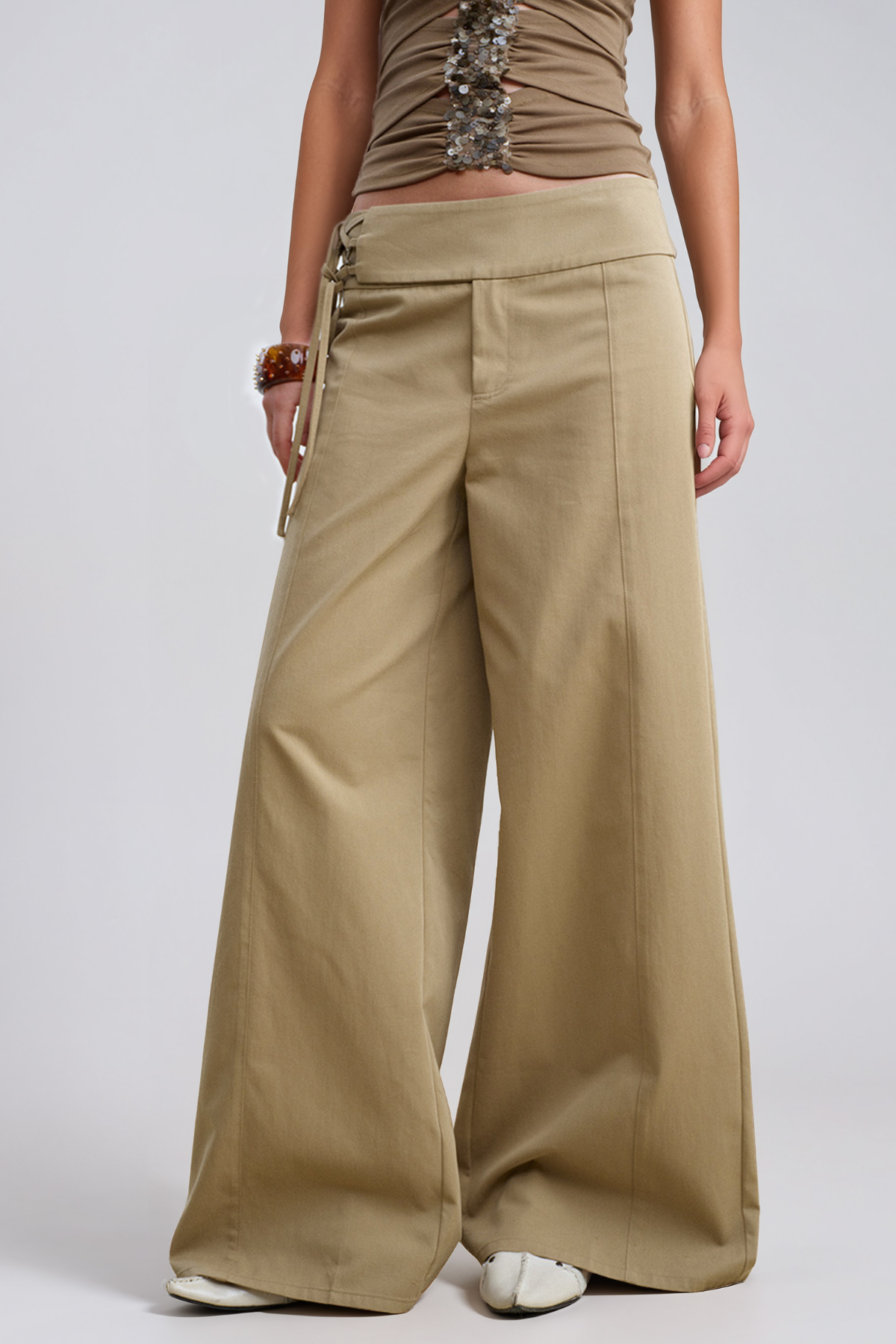 Hermenegilda Tie Up Wide Leg Pants