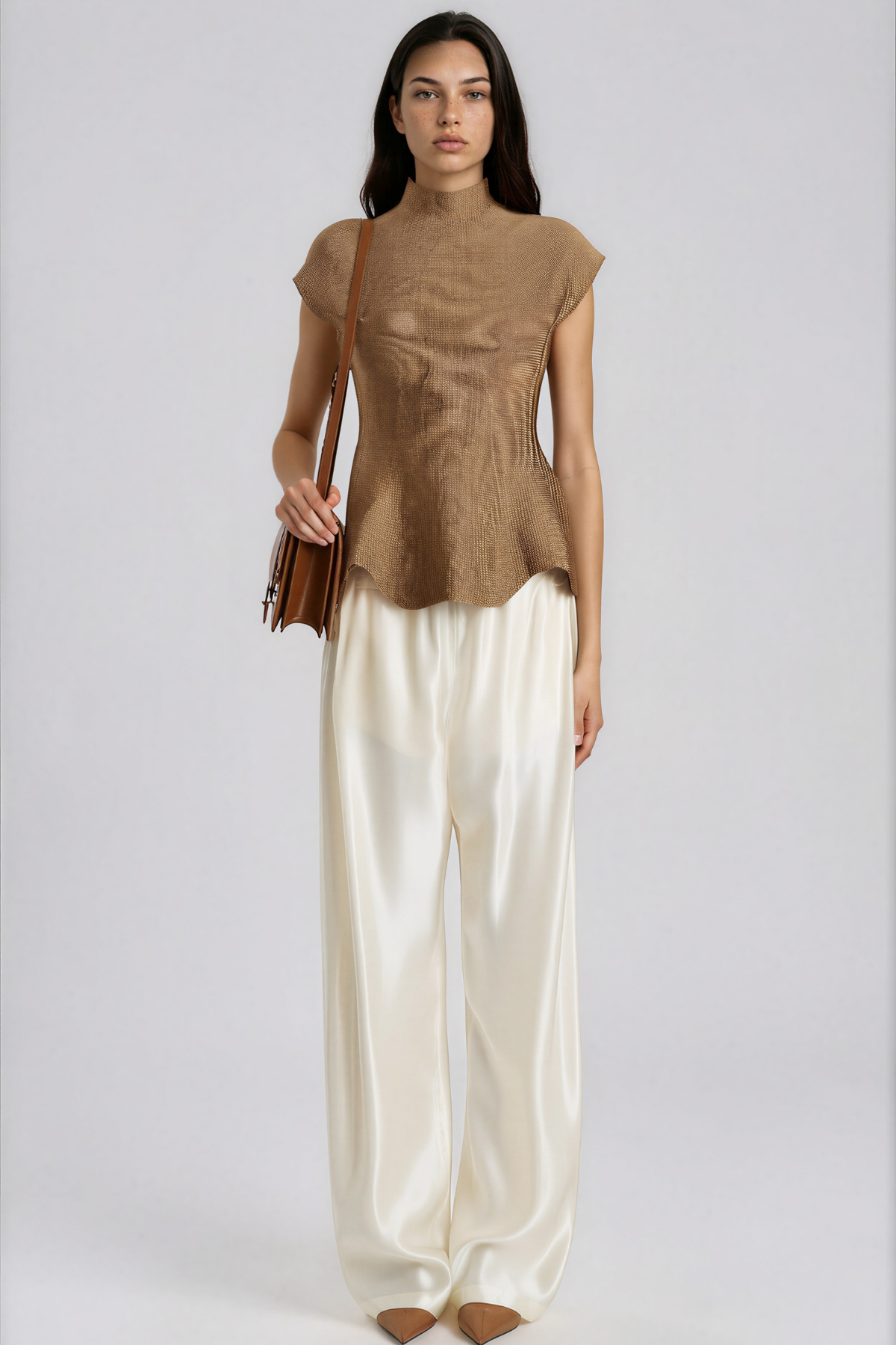 Haraldur Knit Mock Neck Peplum Top