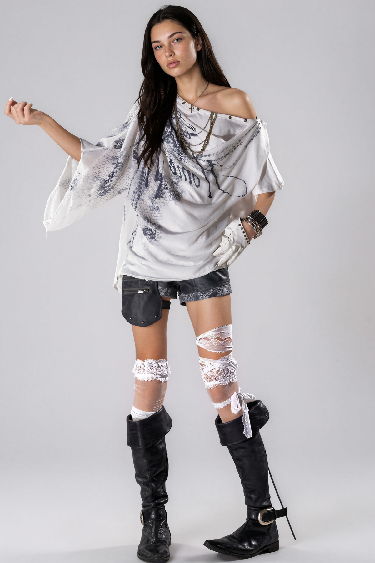 Kaleem Asymmetric Print Top