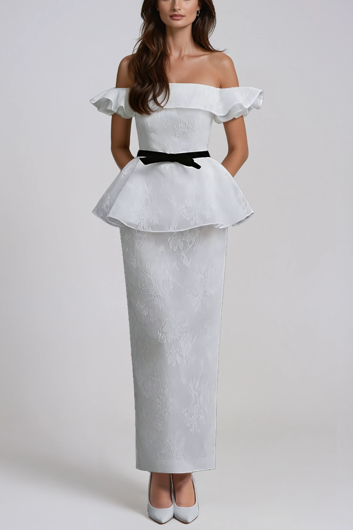 Hany Ruffle Lace Skirt Set