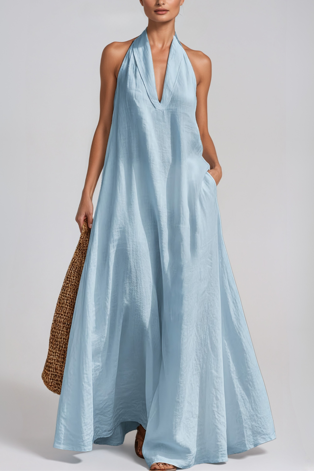 Hermannus Halter Neck Oversized Maxi Dress